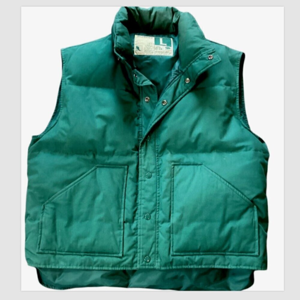 VTG WearGuard Men's Down‎ Puffer Vest Sz L Green #323A